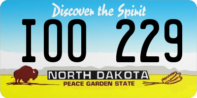 ND license plate IOO229