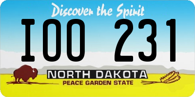 ND license plate IOO231