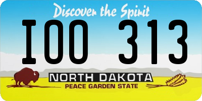 ND license plate IOO313