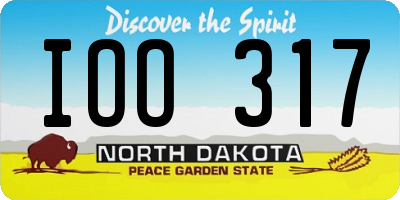 ND license plate IOO317