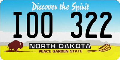 ND license plate IOO322