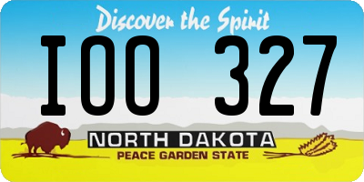 ND license plate IOO327