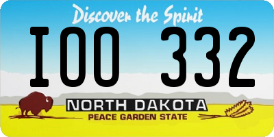 ND license plate IOO332