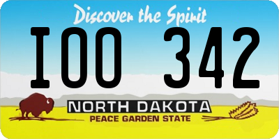ND license plate IOO342
