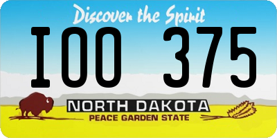 ND license plate IOO375