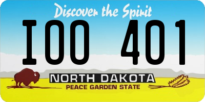 ND license plate IOO401