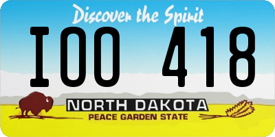 ND license plate IOO418