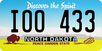 ND license plate IOO433