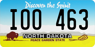 ND license plate IOO463