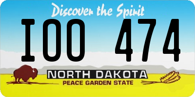 ND license plate IOO474