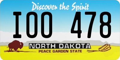 ND license plate IOO478