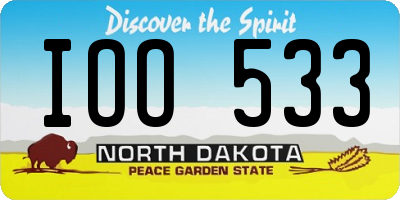 ND license plate IOO533