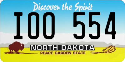 ND license plate IOO554