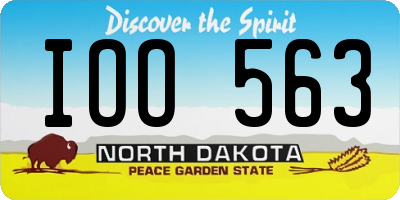 ND license plate IOO563