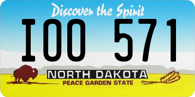 ND license plate IOO571