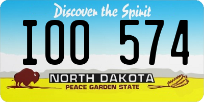 ND license plate IOO574