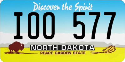 ND license plate IOO577