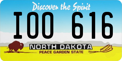 ND license plate IOO616