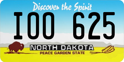 ND license plate IOO625