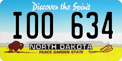 ND license plate IOO634