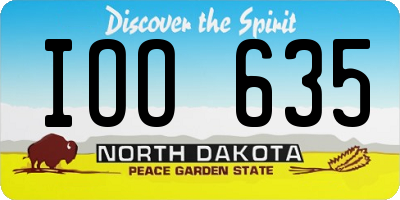 ND license plate IOO635