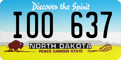 ND license plate IOO637