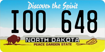 ND license plate IOO648