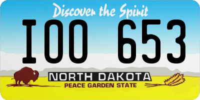 ND license plate IOO653