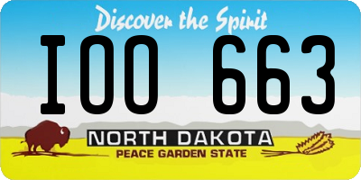 ND license plate IOO663