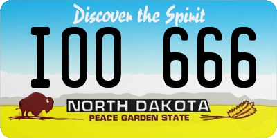 ND license plate IOO666