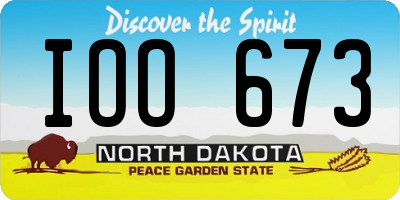 ND license plate IOO673