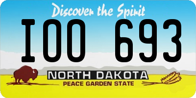 ND license plate IOO693