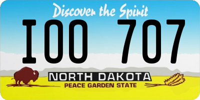 ND license plate IOO707
