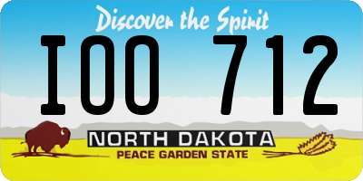 ND license plate IOO712