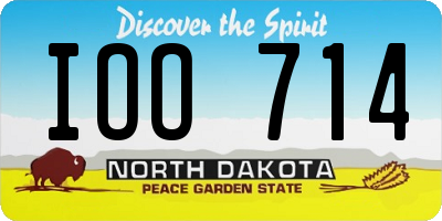 ND license plate IOO714