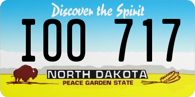ND license plate IOO717