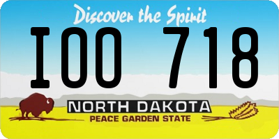 ND license plate IOO718