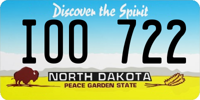 ND license plate IOO722