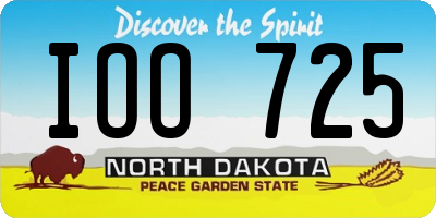 ND license plate IOO725