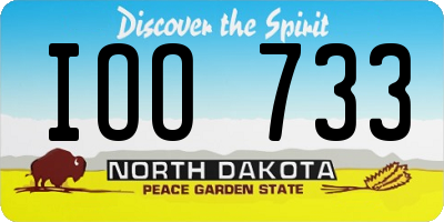ND license plate IOO733