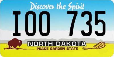 ND license plate IOO735