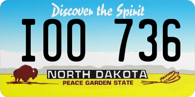 ND license plate IOO736