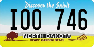 ND license plate IOO746