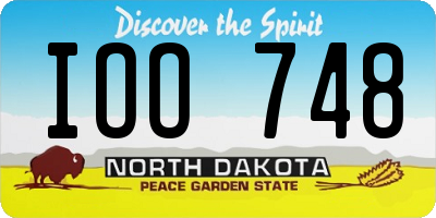 ND license plate IOO748