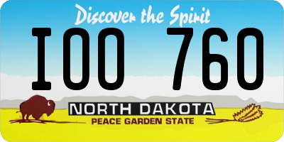 ND license plate IOO760