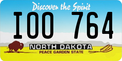 ND license plate IOO764