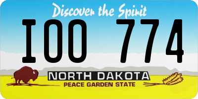 ND license plate IOO774