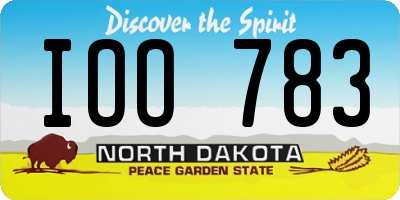 ND license plate IOO783