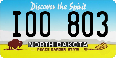 ND license plate IOO803