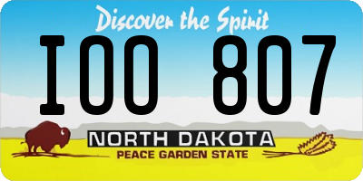 ND license plate IOO807